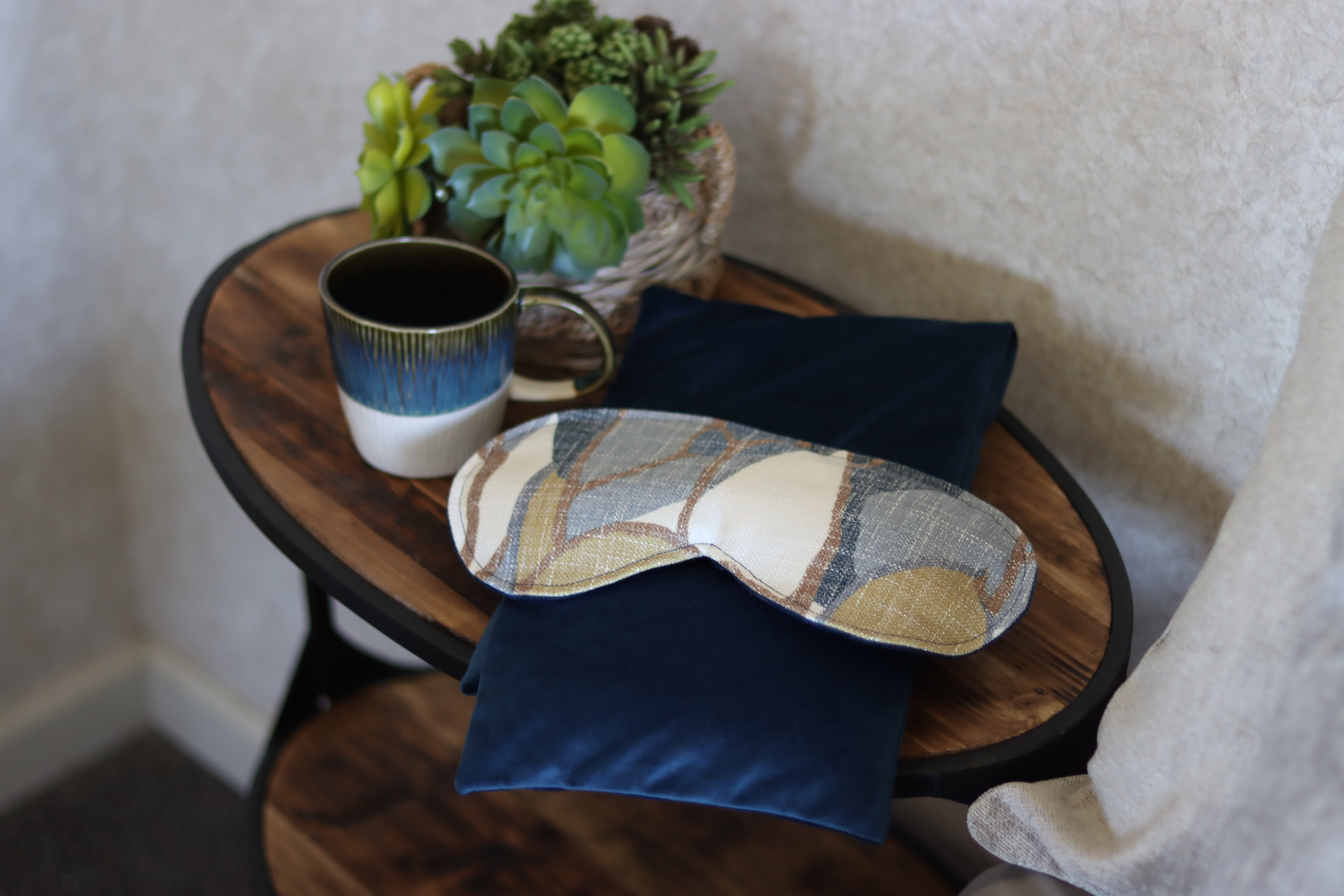 Soothing Eye Pillow w/ Removable Cover- Borneo- Navy