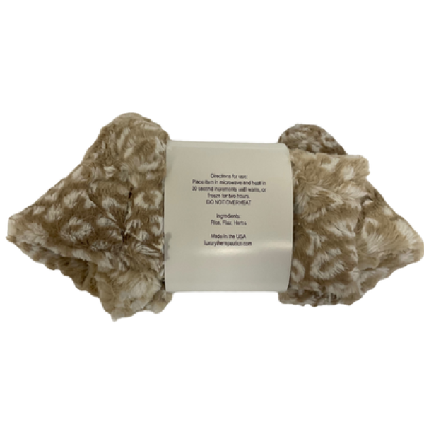 Luxury Heatable Shoulder Wrap- Lux Ocelot Biscotti Fur