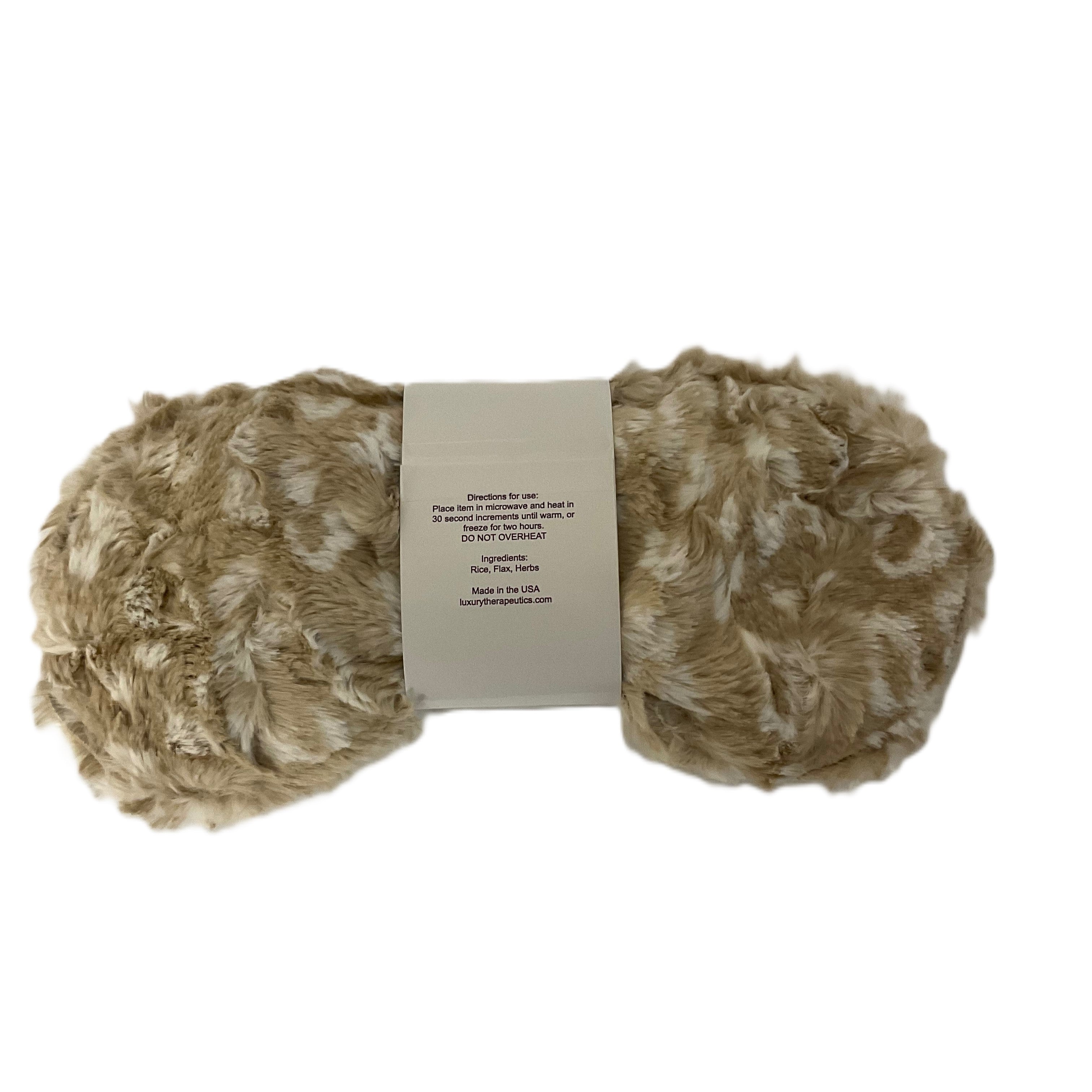 Soothing Eye Pillow w/ Removable Cover- Lux Ocelot Biscotti