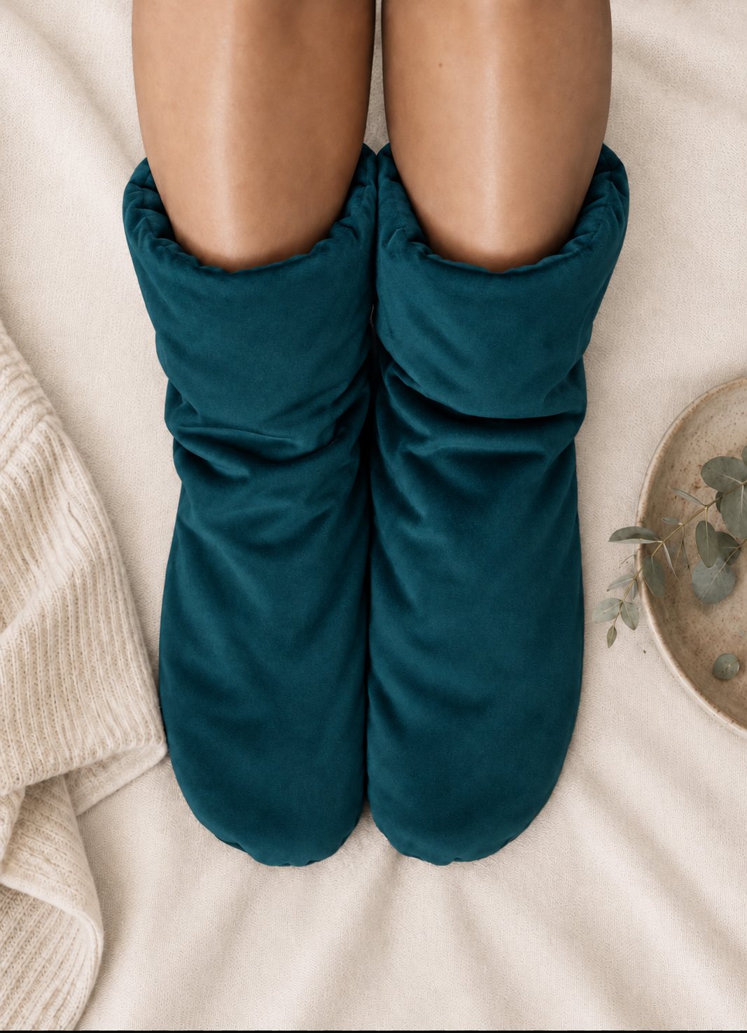 Heatable Luxury Spa Booties - Lux Como Teal